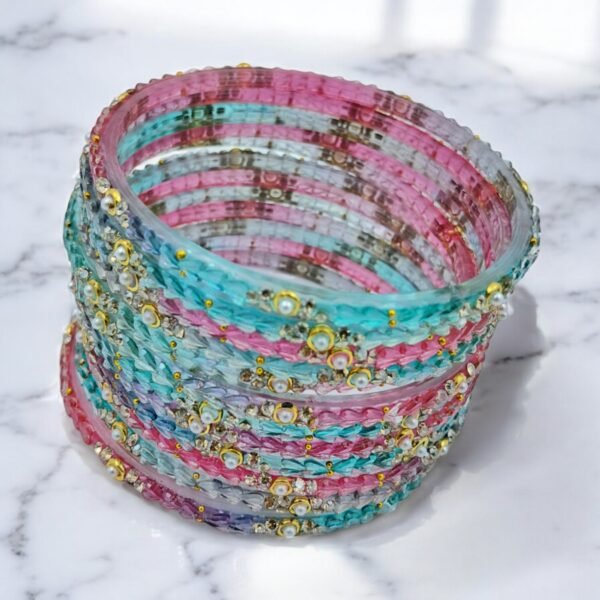 WhatsApp Image 2025-02-19 at 22.07.15 (1)-Photoroom Faganiya special Glass bangles with Stone work - Multicolor (Set of 12)
